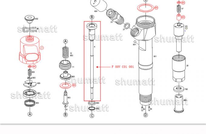 A+ νέα βαλβίδα ελέγχου εγχυτήρων Shumatt καθορισμένο F00VC01001 για 0445 110 009/010/024/072 εγχυτήρας