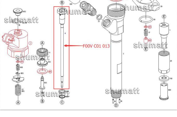 A+ νέα βαλβίδα ελέγχου εγχυτήρων Shumatt καθορισμένο F00VC01013 για τον εγχυτήρα 0445110057